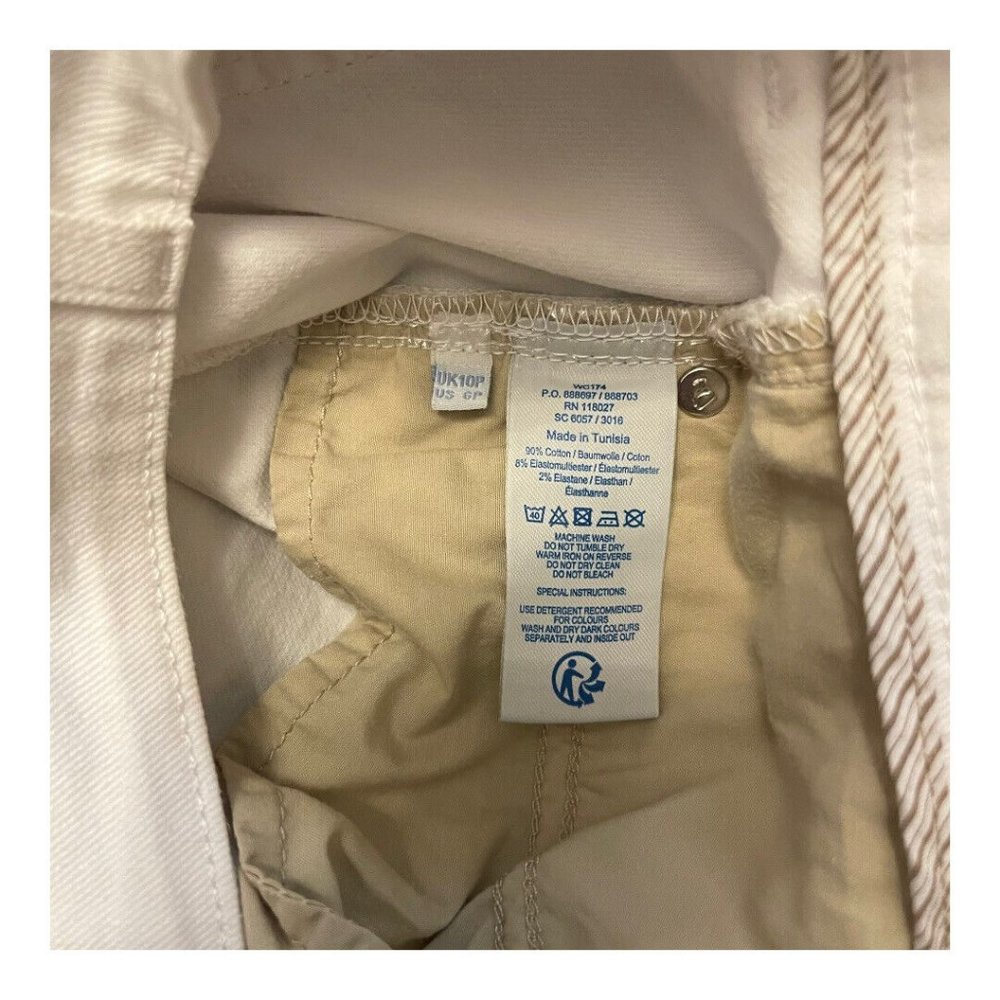 Boden Women Cropped White Jean 6P Solid Summer Denim Luxe Stretch Casual Preppy - Picture 11 of 13